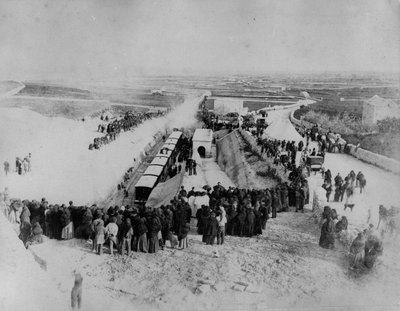 Openingsceremonie van het treinstation, Citta Vecchia, Malta, 1883 door English Photographer